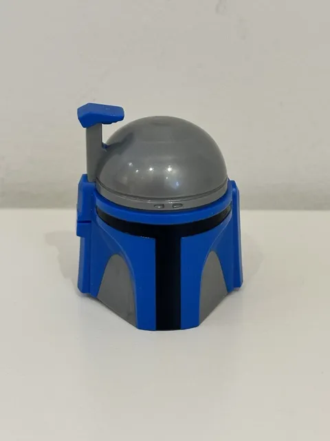 LEGO 21922pb01 Flat Silver Head SW Mandalorian Helmet Jango Pattern 75107