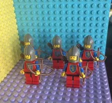 Lego Castle Minifigure Lot Of 5x Vintage Crusader Lions With Quiver And Bows