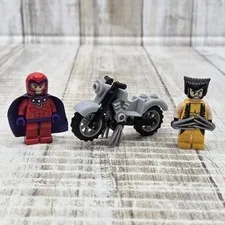 Magneto And Wolverine With Motorcycle Lego Minifigures Marvel X Men