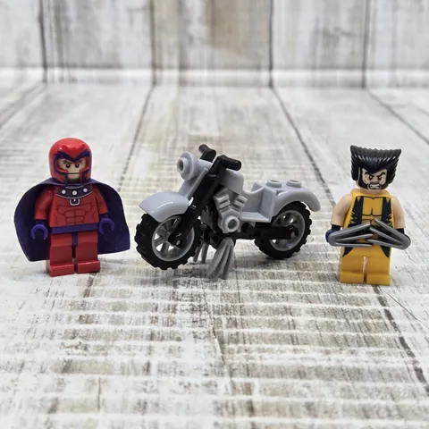 Magneto And Wolverine With Motorcycle Lego Minifigures Marvel X Men