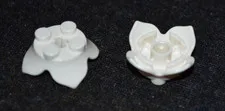 (2) 2x2x1 WHITE Flower Base w/ 4 Petals Brick ~ New Lego Parts ~