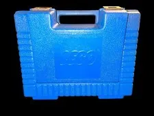 Vintage 1985 Lego Bin Blue Plastic Storage Container Case Carry Box