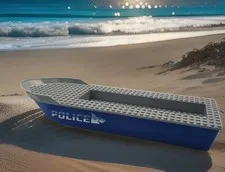 LEGO City Police Patrol Boat - Hull of boat only - With Stickers/Net set #60277