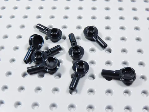 LEGO Lot of 8 Black 1L Bar w/ Plate and Stud Handle BR