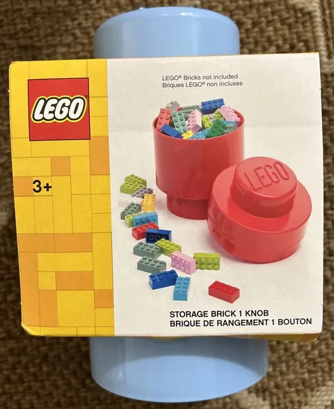 Lego Storage 1 Knob Light Blue Storage Brick Brand New In Sealed Package!