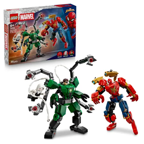 LEGO   Marvel Mech Battle: Spider-Man vs. Doc Ock - Superhero Toy w/ 2 Action Fi