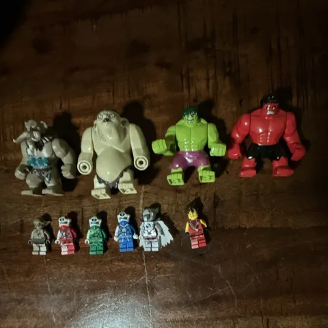 LEGO Minifigure Lot w/ Hulk Big-Fig and Assorted Mixed Minifigures.