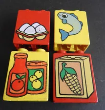 Vintage Lego Delivery Truck Set 2623 Replacement Food Picture Blocks Only