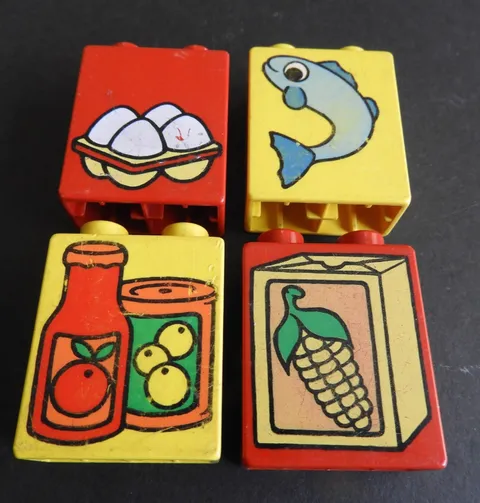 Vintage Lego Delivery Truck Set 2623 Replacement Food Picture Blocks Only