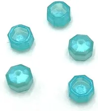Lego 5 New Satin Trans-Light Blue Rocks 1 x 1 Jewels Octagonal Parts