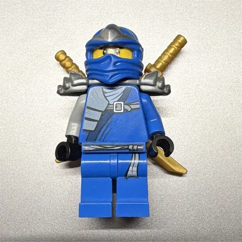 LEGO NINJAGO Jay Blue Ninja Minifigure w/ 2 Gold Swords Accessory