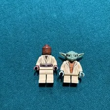 LEGO Star Wars Mace Windu + Yoda Jedi Minifigures Amazing Condition retired+rare