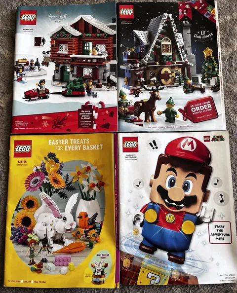 Lot of 4 LEGO Shop At Home Holiday Catalog Magazine 2020 & 2023 Magazines