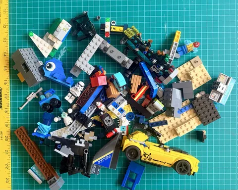 LEGO Mixed Parts Lot w Spider Man Stormtrooper Fish Car Police Minifigs Pieces