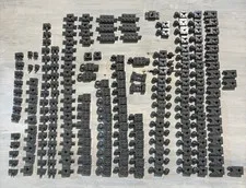 LEGO Dark Bluish Gray Technic Modified Brick Lot 210 Pc DBG Genuine LEGO