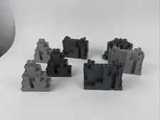 Lego Lot Of Various Castle Wall Rock-9 Pieces 