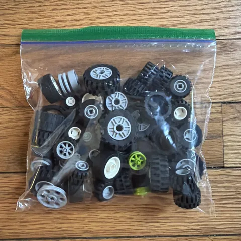 LEGO Wheels Tires Pieces Bulk Lot 5 oz