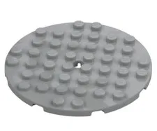 Lego New 1 - 8x8 Circle Light Bluish Gray Round Plate with Hole New
