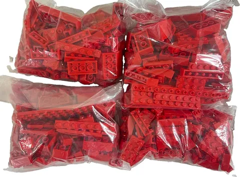 LEGO 4-6 oz Bags Lot of 4 Red Bricks Variety Pieces