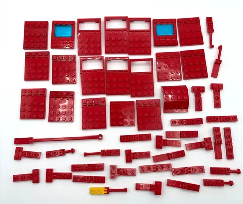 LEGO lot 50 pair Vintage red hinge specialty modified piece Castle Pirate Space