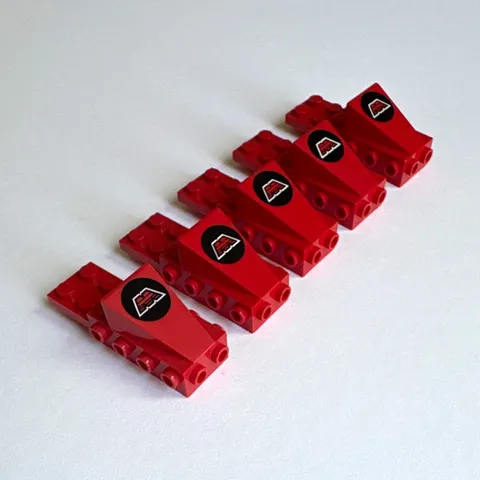 LEGO piece number 2336 red cockpit space nose with M:Tron logo print lot of 5