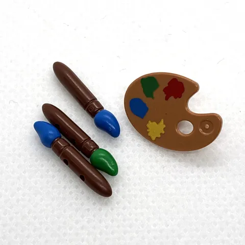 LEGO Minifigure Accessories Paint Palette and Brushes QTY 4