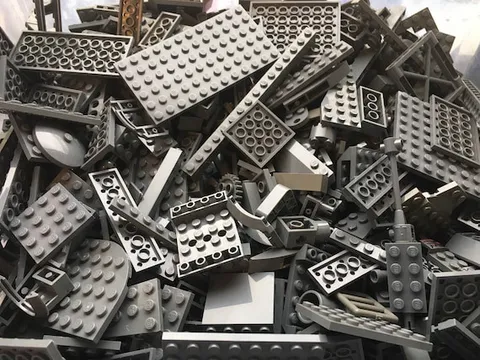 LEGO 1 lb Pound Dark Gray Bulk Lot Bricks Plates Specialty Parts Pieces