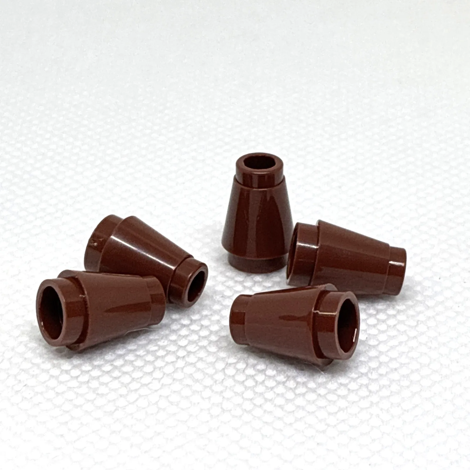 LEGO Parts - Reddish Brown Cone 1 x 1 with Top Groove - No 4589b - QTY 5