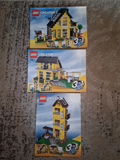 LEGO Creator 4996 Beach House Complete Instruction Manual Set Books 1 2 3