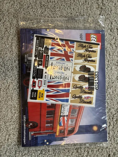 SEALED LEGO London Bus 10258 - Sticker Sheet & Instruction Manual
