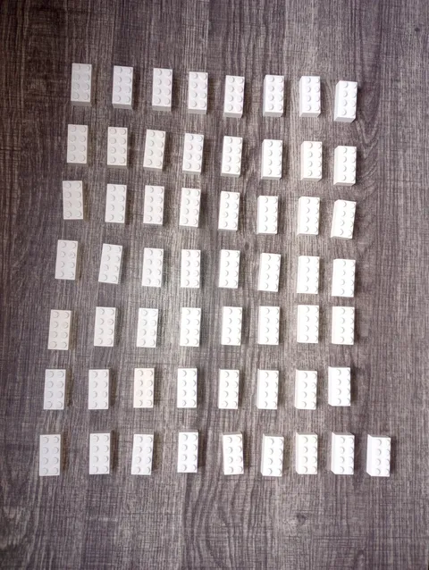 57 pieces White Genuine Lego 2 x 4 Brick part 3001 WYSIWYG IRL u get 57 pieces