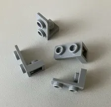 LEGO 4x NEW Pieces Bracket 1x1 - 1 x2 Inverted LIGHT BLUISH GRAY #73825
