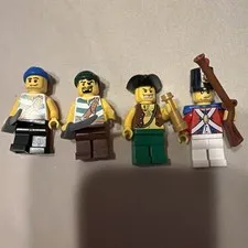 LEGO Pirates Imperial Soldier Minifigure w/ Shako Hat and 3 pirates