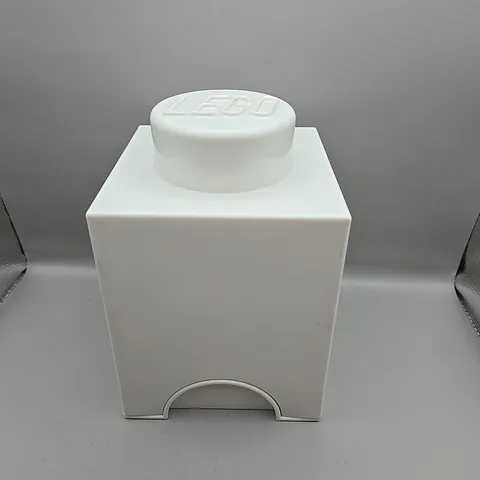 Lego 2012 White 1x1 Brick Building Block Toy Storage Cube Container & Lid