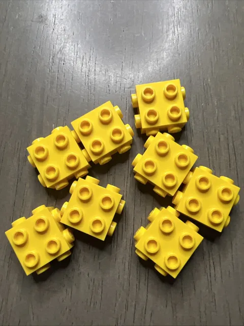 LEGO 67329 Yellow Brick, Modified 1 x 2 x 1 2/3 with Studs on Side and Ends 8pcs