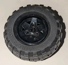 LEGO Tire 81.6 x 38 R Balloon 43.2mm D. x 26mm Black Wheel Rim Piece Part 45982