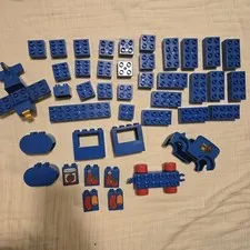 VINTAGE AND INTERESTING PCS BLUE LEGO DUPLO LOT 1+ LBS