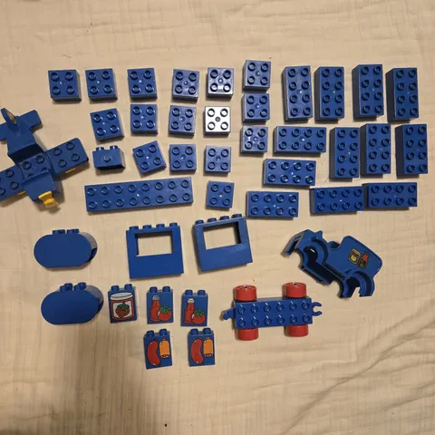 VINTAGE AND INTERESTING PCS BLUE LEGO DUPLO LOT 1+ LBS