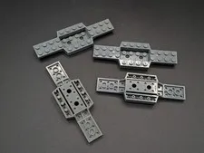 LEGO - 4x - Vehicle Base - 4x12x1 3/4 with 2x4 Rec. Cntr. Grey - 52036
