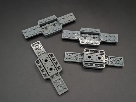 LEGO - 4x - Vehicle Base - 4x12x1 3/4 with 2x4 Rec. Cntr. Grey - 52036