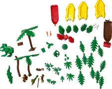 Go  WILD WiTH LEGO Jungle Plants Trees Animals Boats Parts Lot Adventurer Island