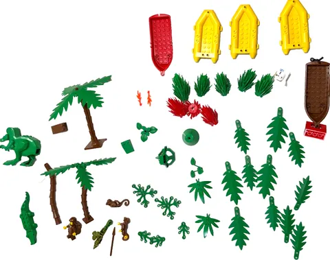Go  WILD WiTH LEGO Jungle Plants Trees Animals Boats Parts Lot Adventurer Island