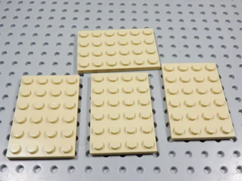 LEGO Lot of 4 Tan 4x6 Plates BC