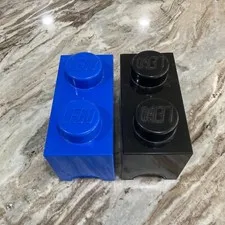 LEGO Storage Bricks by Room Copenhagen Blue Black W/ Lego Bricks Tires Included