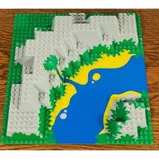 Vintage LEGO 9024 Beach Cliff Baseplate Terrain Panel Island Water Landscape