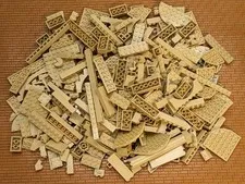 600pcs LEGO Tan Bulk Lot Random Bricks Plates Parts Genuine Cleaned Pieces