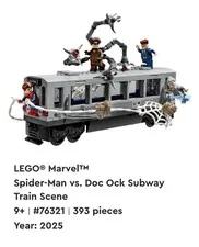 Lego 76321 Marvel Spiderman vs Dok Ock Subway Train Scene Complete Peter Parker