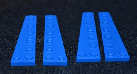 (4 - [2 pair]) 2x6 Blue Corner / Wing Plate Bricks ~ New Lego Parts ~