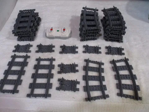 LEGO Lot Of Train Track- 37  pieces of track and one remote controller NEW COND