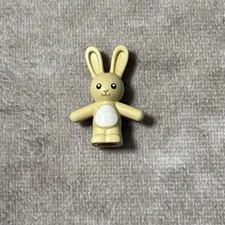 Lego New Tan Bunny Rabbit Standing with Black Eyes Dark Tan Nose and Mouth